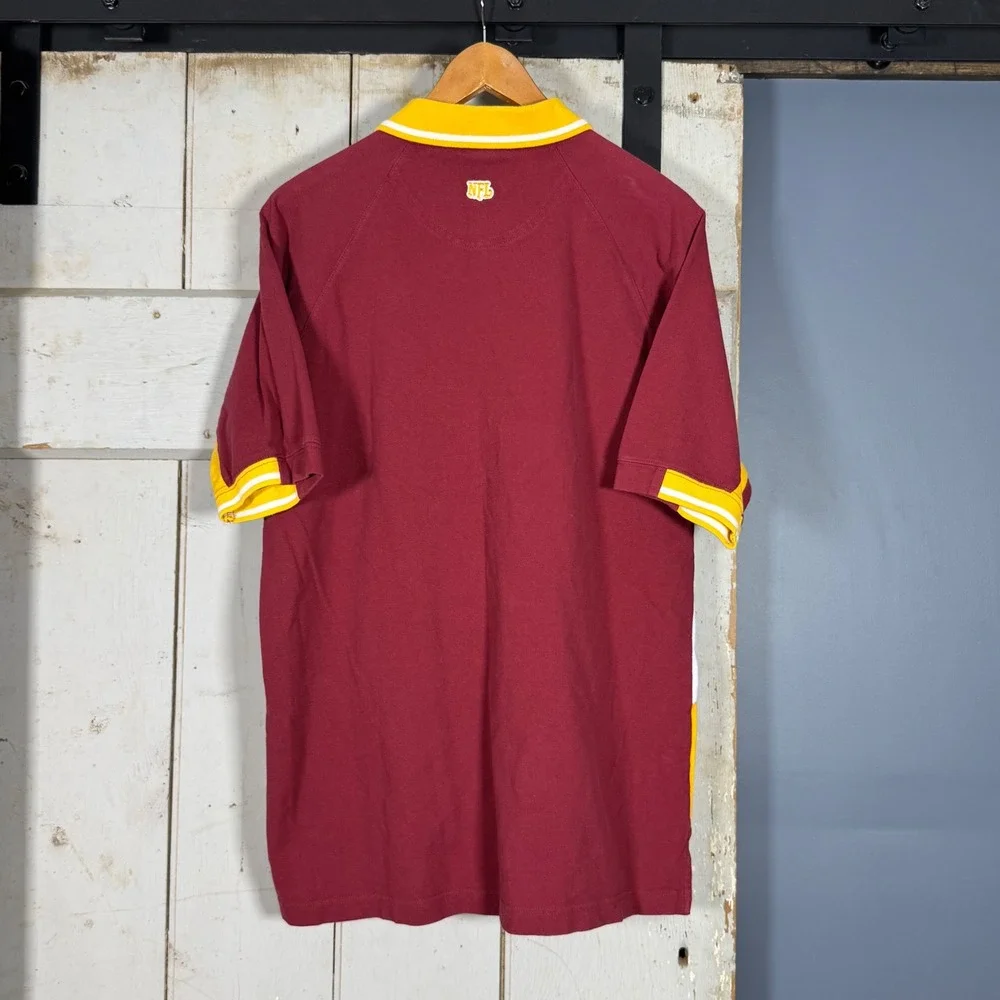 Vintage NFL Washington Redskins Polo Shirt Mens Medium Burgundy Gold Imagewear